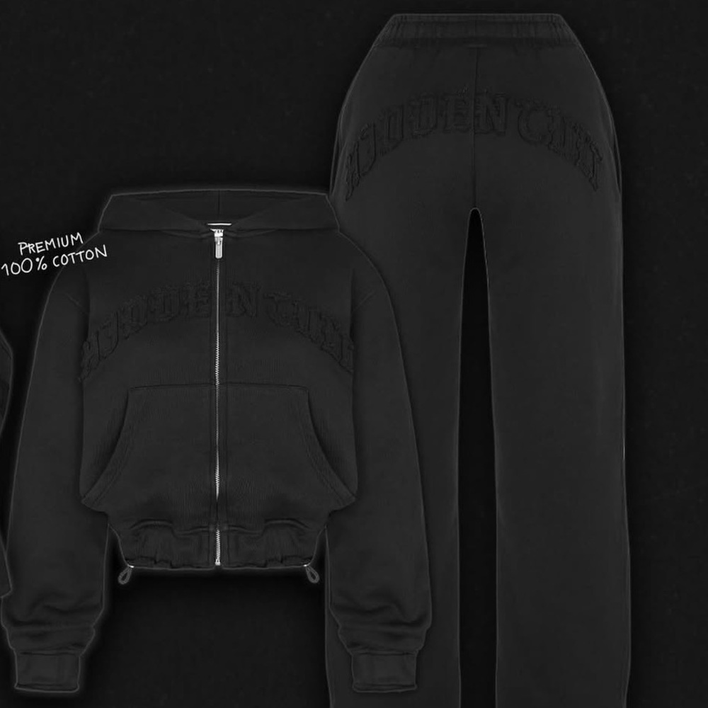 Hidden Cult Distressed Black Sweatsuit